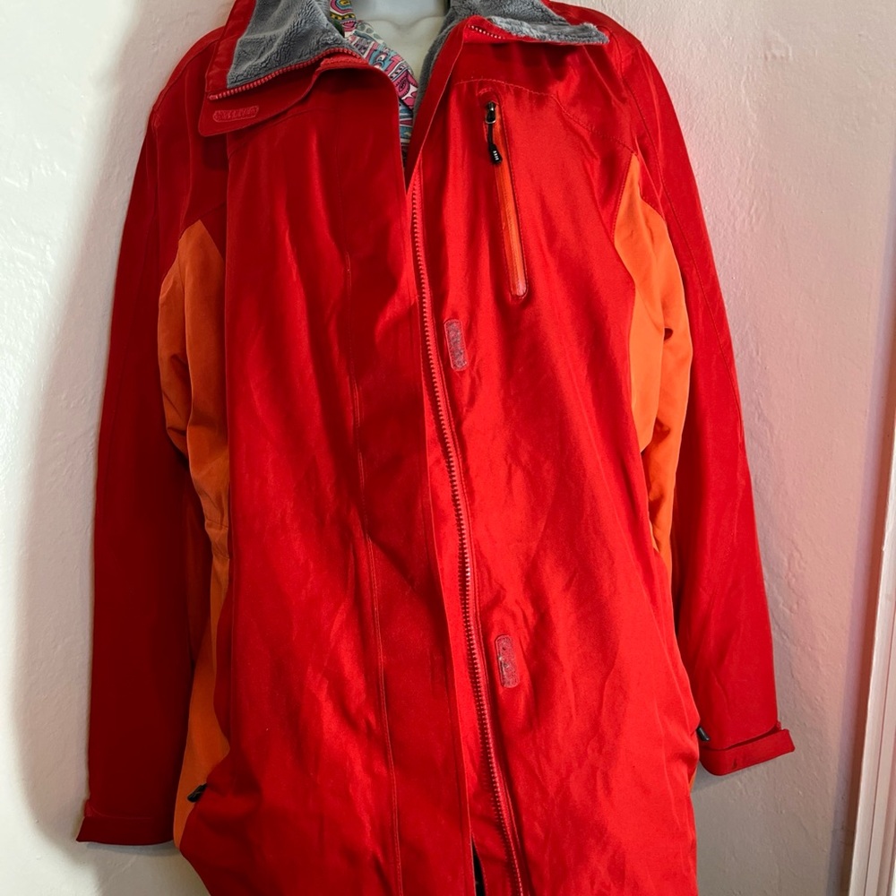 Lands' End women’s Jacket coat Vibrant Red and Orange Performance Jacket